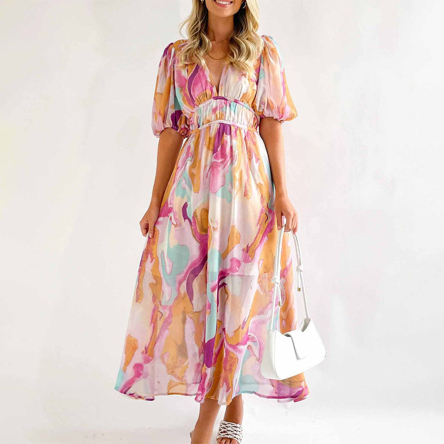 Ilona – Elegancka sukienka maxi w kolorze różowym