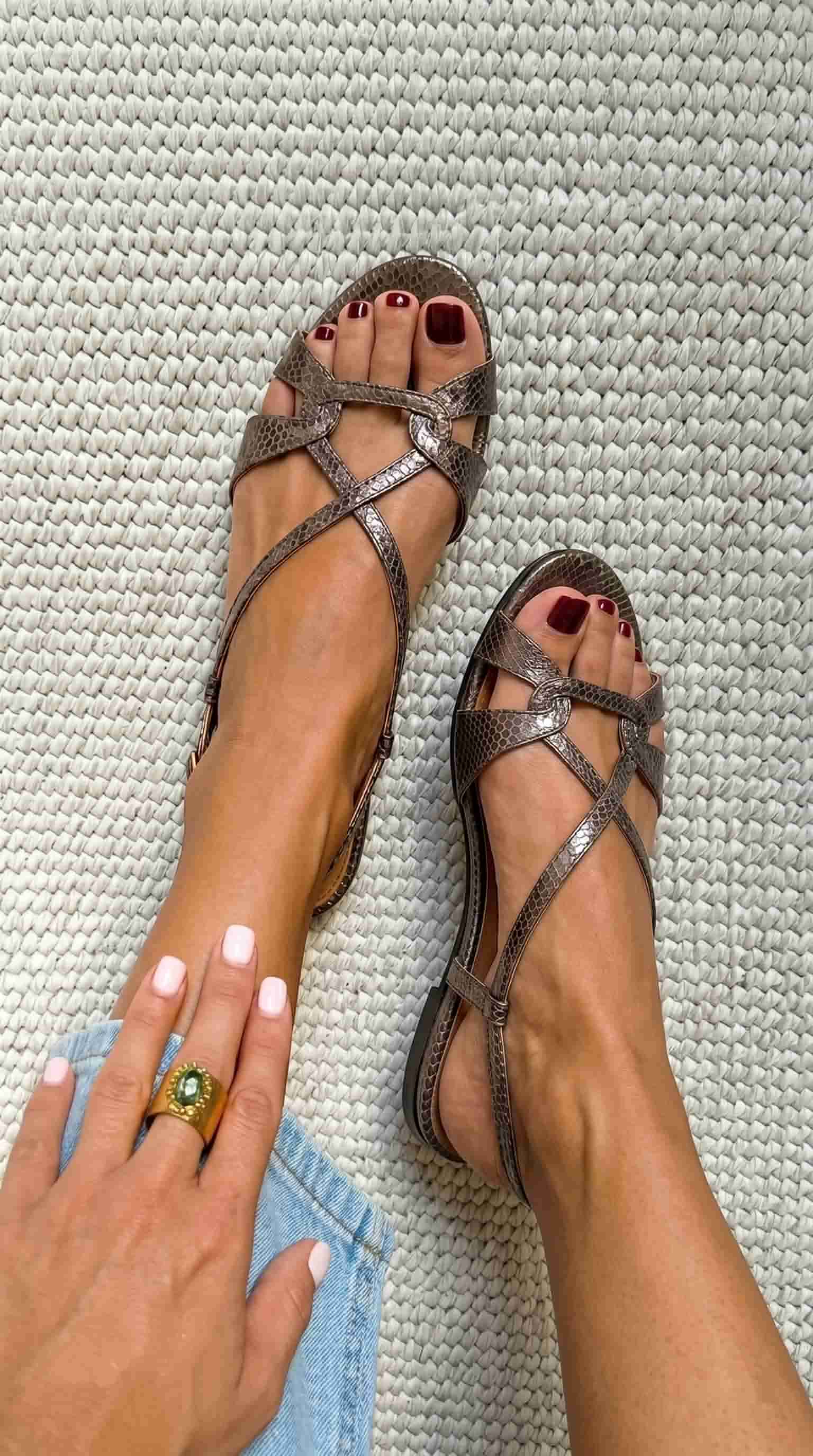 Marta | Sandały Slingback Snake