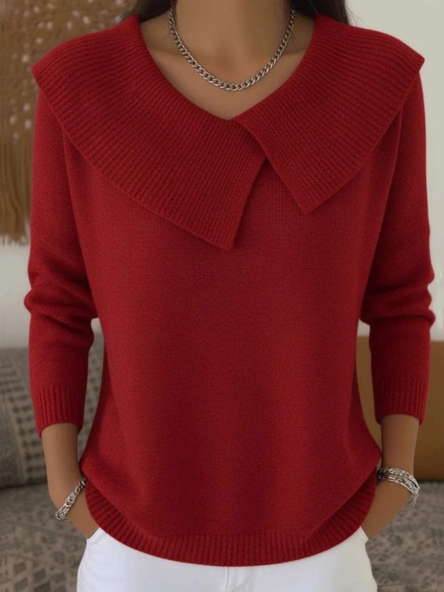 Katarina - Elegancki sweter z ozdobnym kołnierzem