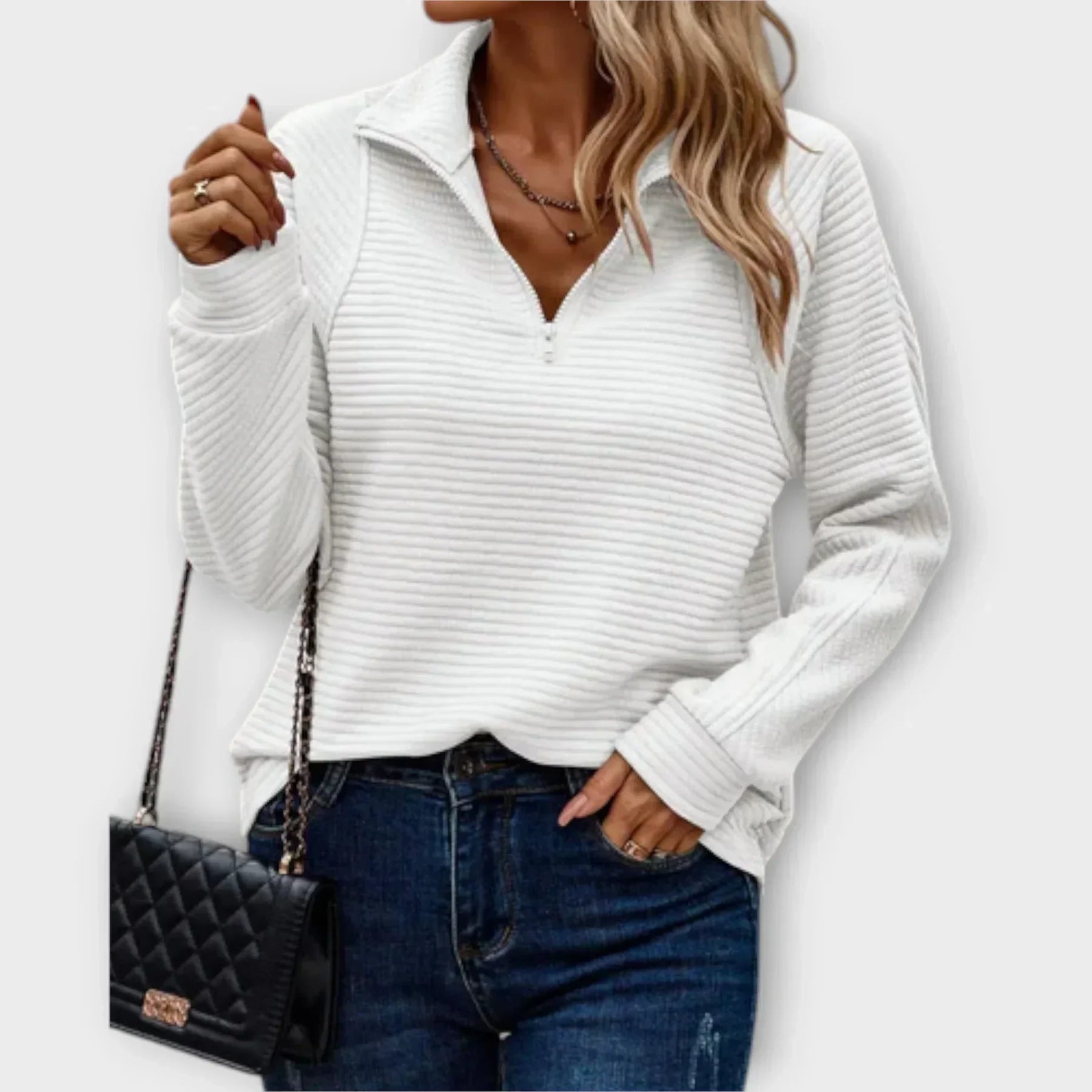 Beata – Elegancka bluza z zamkiem