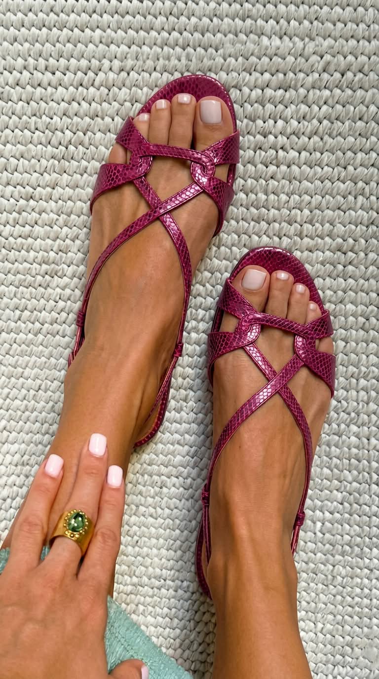 Marta | Sandały Slingback Snake