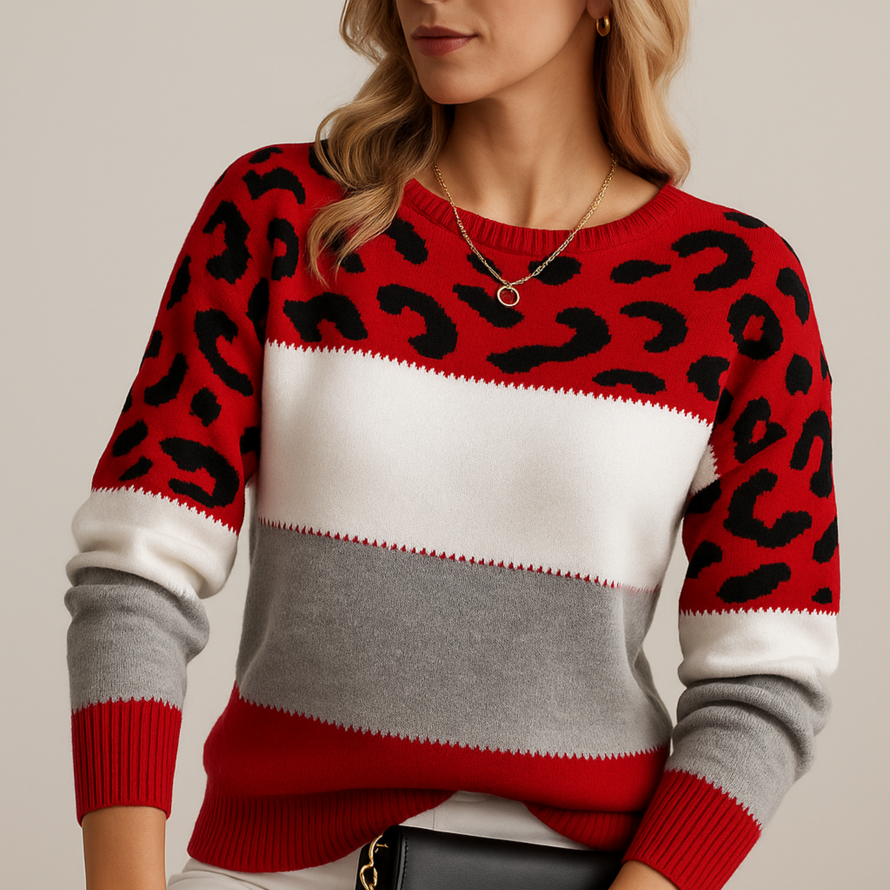 Yara – Elegancki sweter w panterkę
