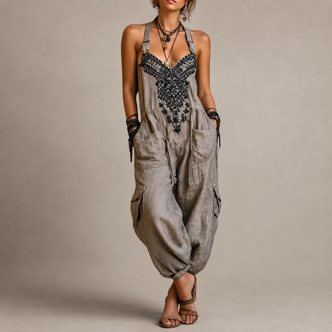 Astrid | Haftowany kombinezon w stylu boho