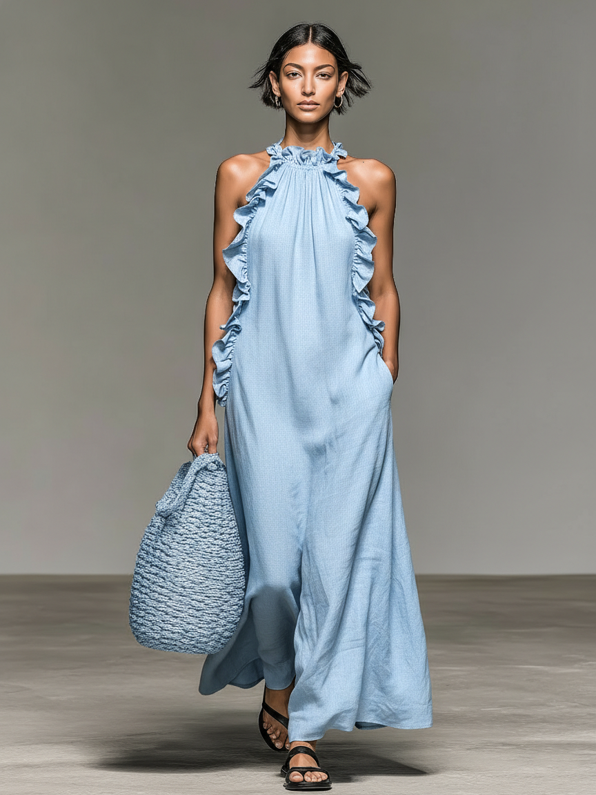 Julia | Sukienka maxi z kieszeniami
