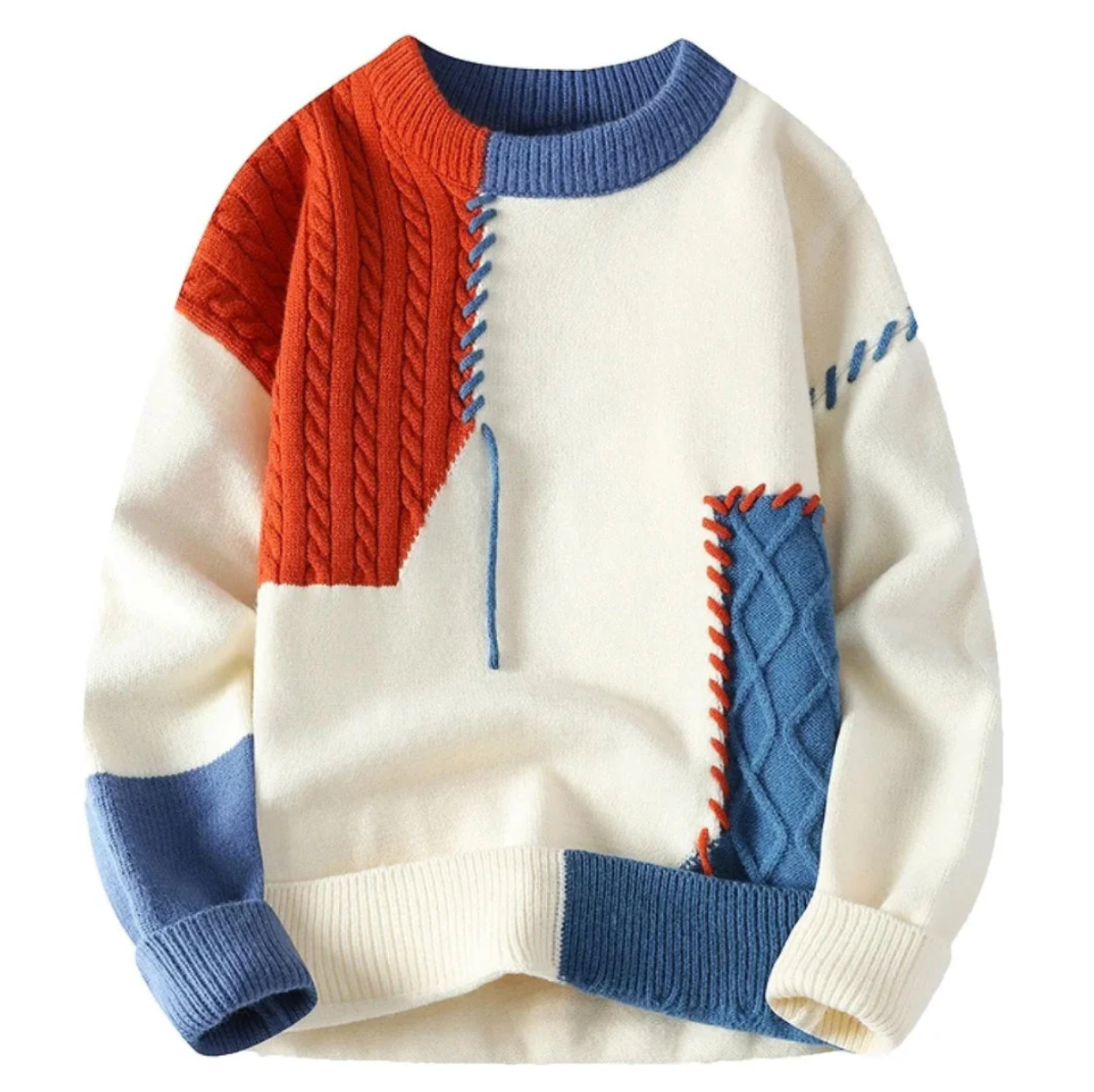 Oktawiusz – Sweter patchworkowy oversize