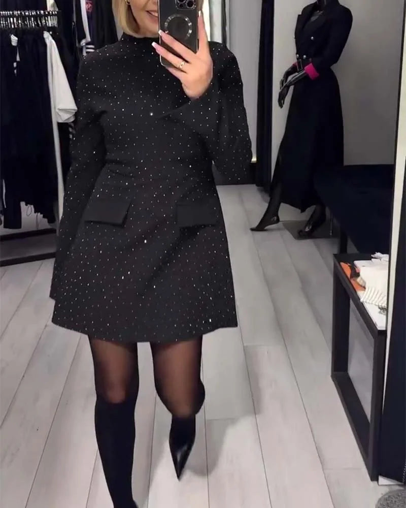 Alina - Elegancka błyszcząca sukienka w cekiny