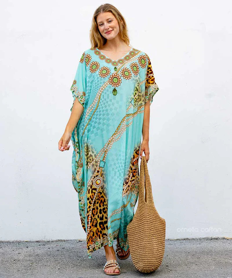 Wiktoria – Letni kaftan z bawełny i lnu