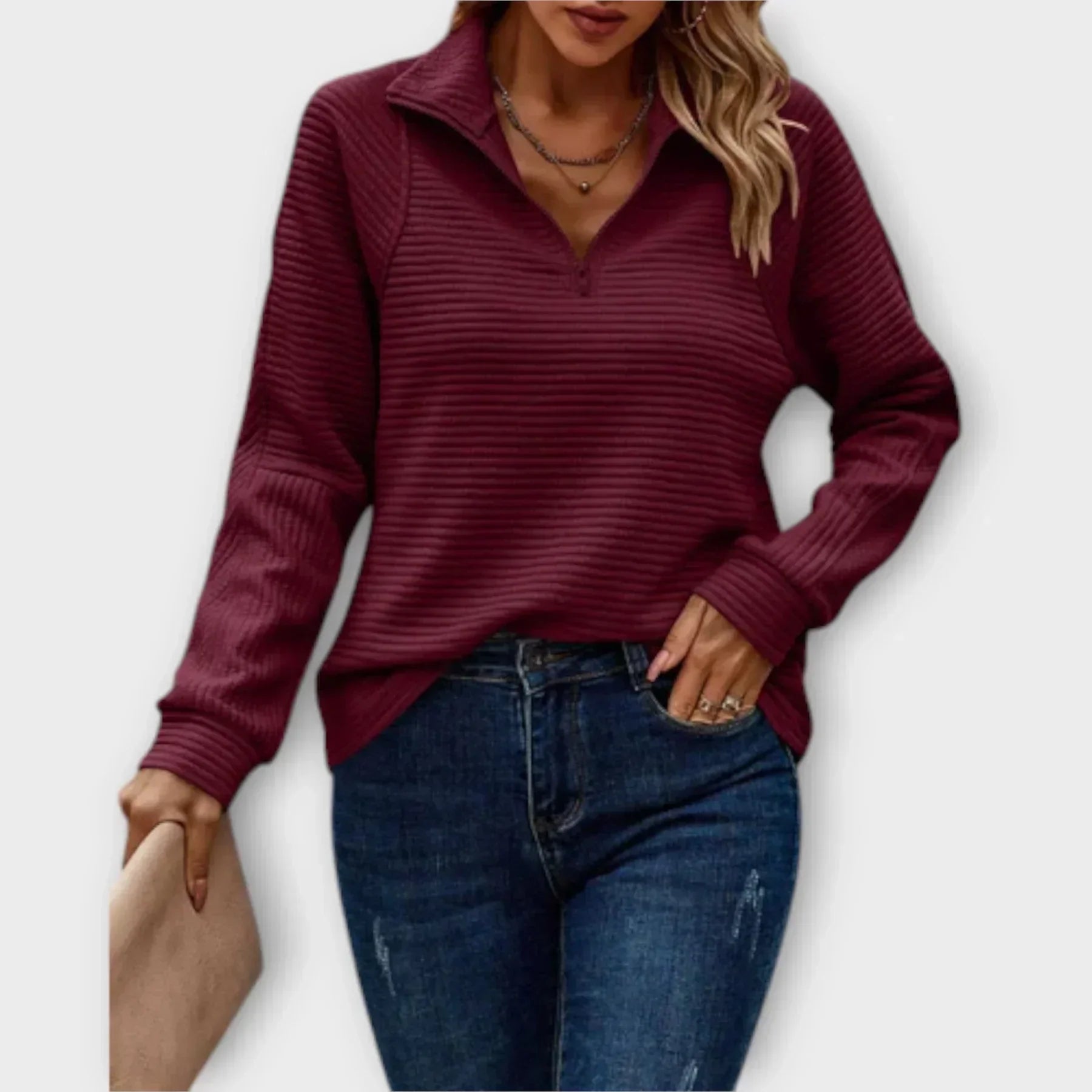 Beata – Elegancka bluza z zamkiem