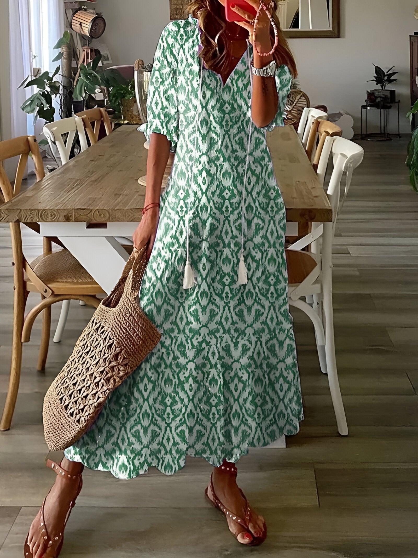 Wiosna - Zwiewna sukienka w stylu boho
