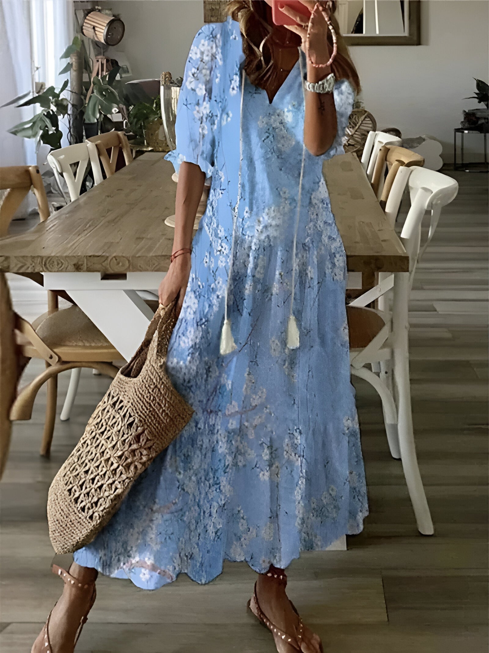 Wiosna - Zwiewna sukienka w stylu boho